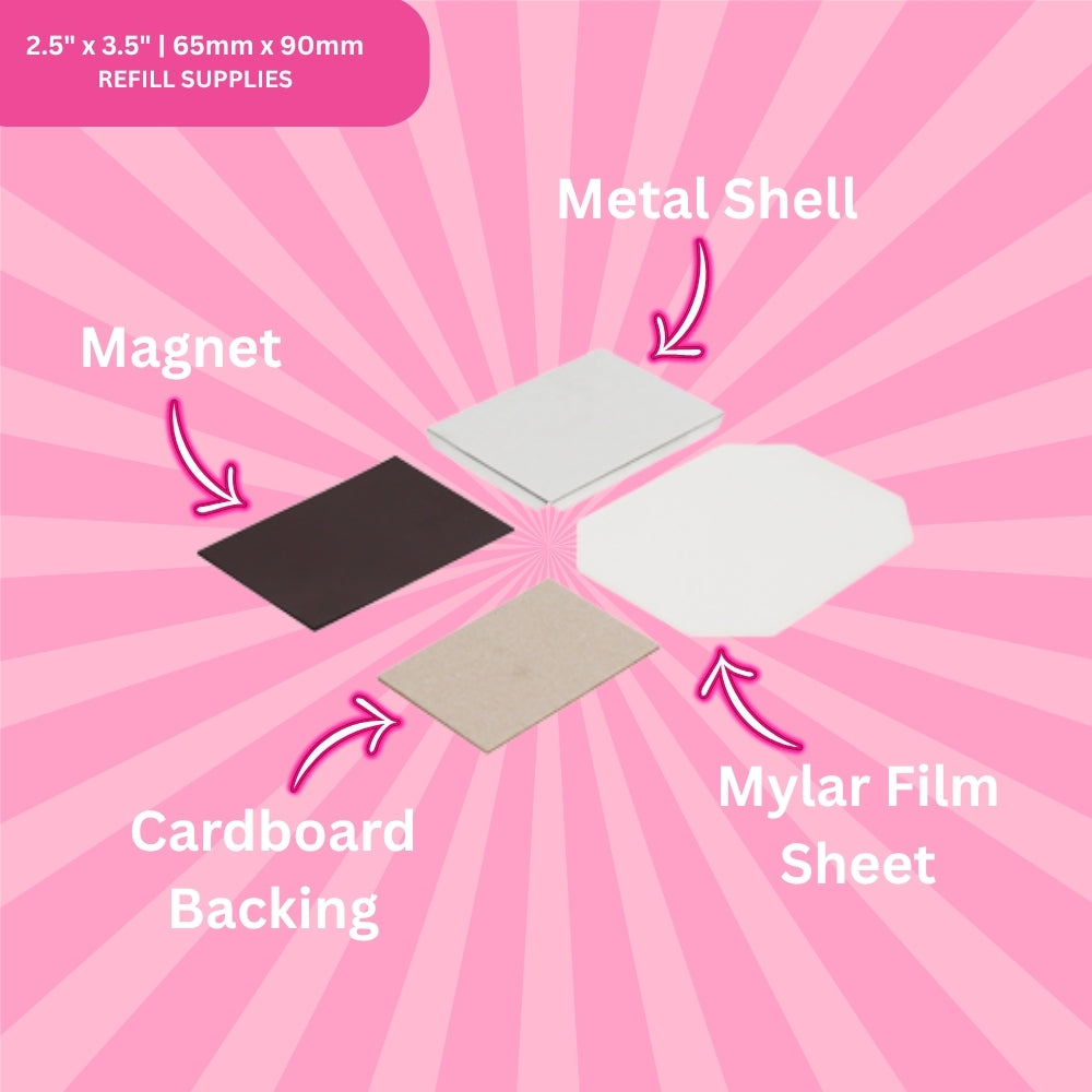 2.5"x3.5" (65mm x 90mm) Refill Cardboard - 1000 Sets of Fridge Flair® Photo Magnet Making Supplies