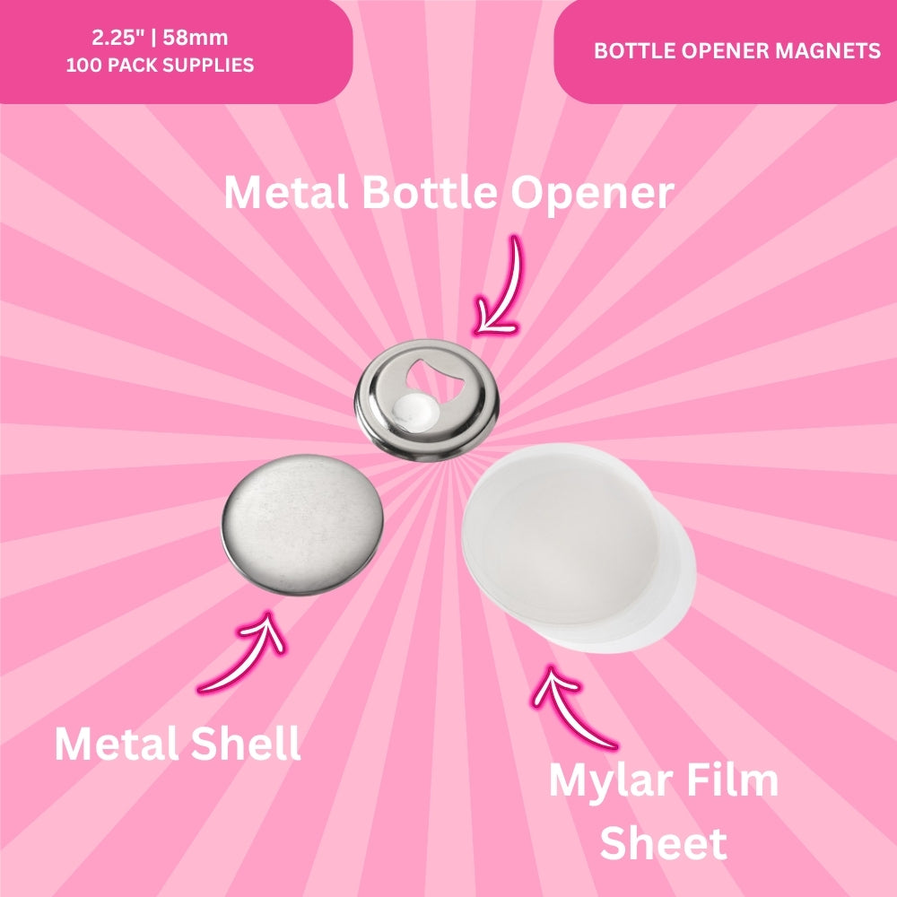 2.25" | 58mm Bottle-Opener Magnets (100-Pack)