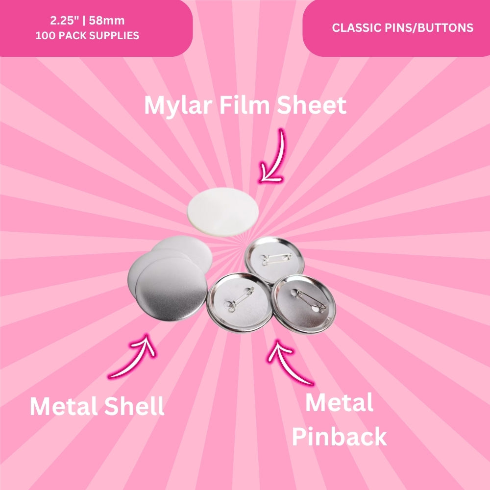 2.25" | 58mm Pin-Back Buttons (100-Pack)