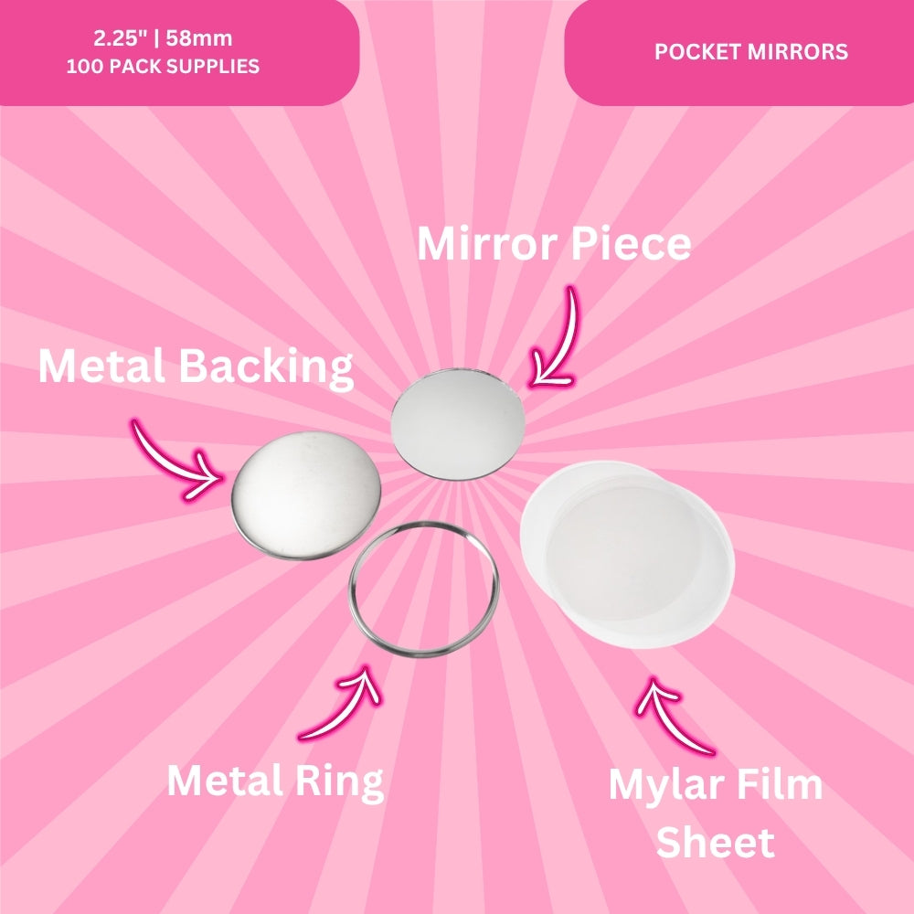 2.25" | 58mm Pocket Mirrors (100-Pack)