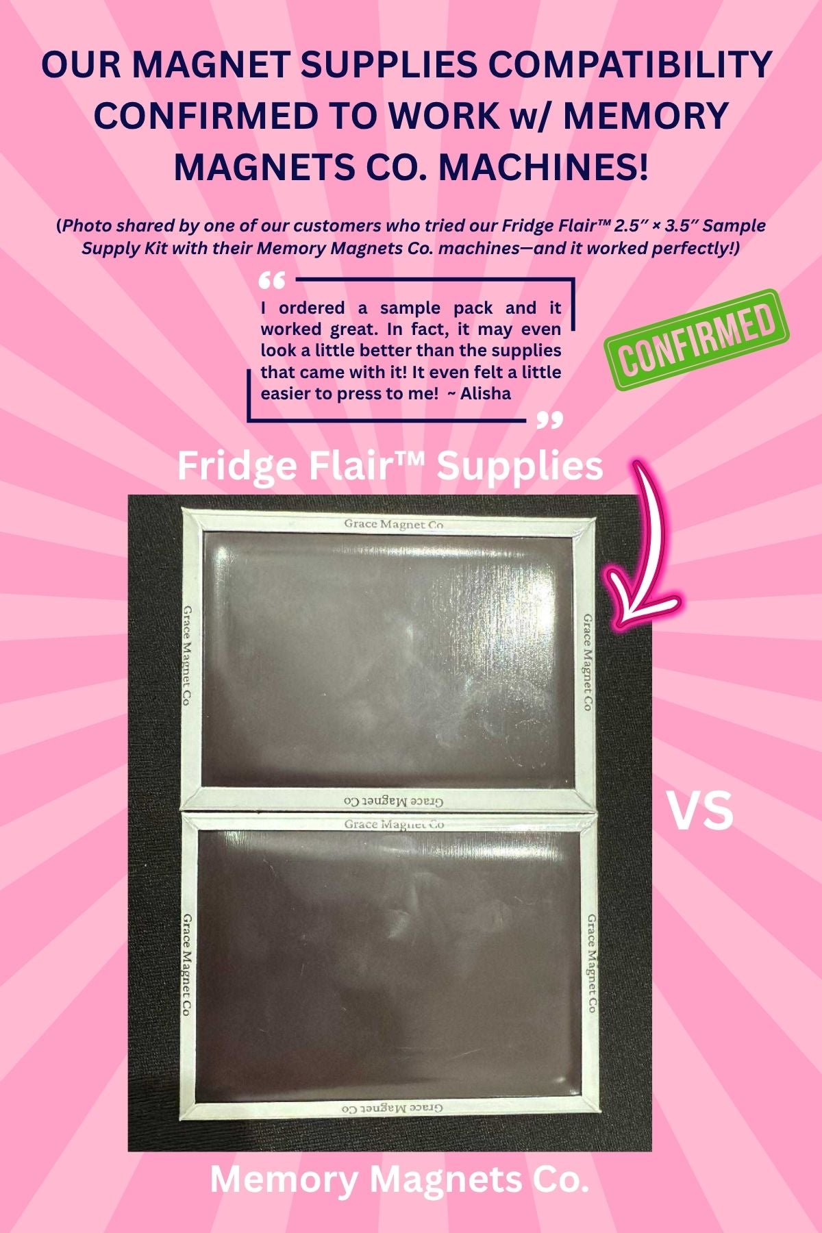 2.5"x3.5" (65mm x 90mm) Refill Cardboard - 1000 Sets of Fridge Flair™ Photo Magnet Making Supplies