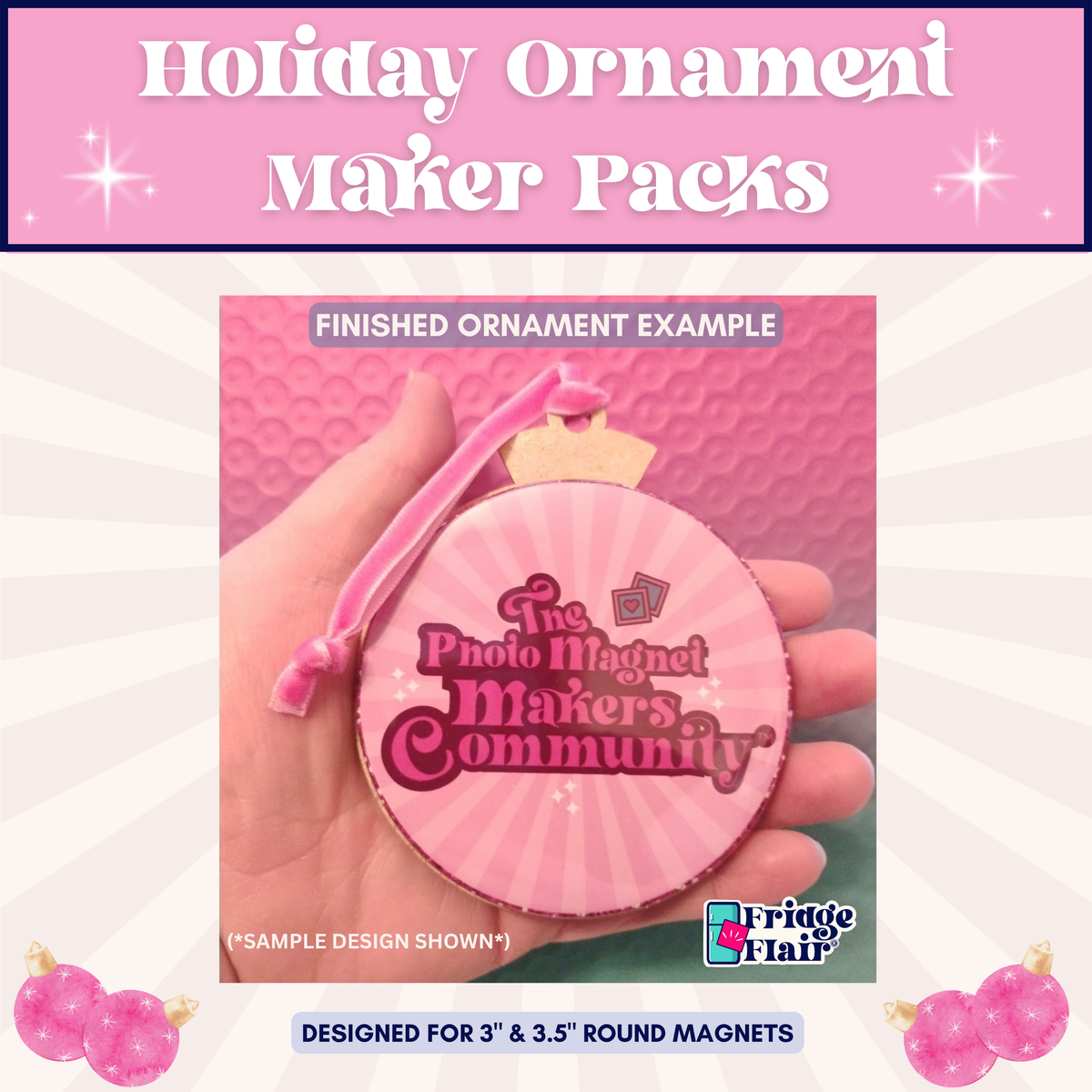 Premium 4" Round Holiday Ornament Maker Pack