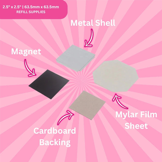 2.5"x2.5" (63.5mm x 63.5mm) Refill Cardboard - 1000 Sets of Fridge Flair™ Photo Magnet Making Supplies