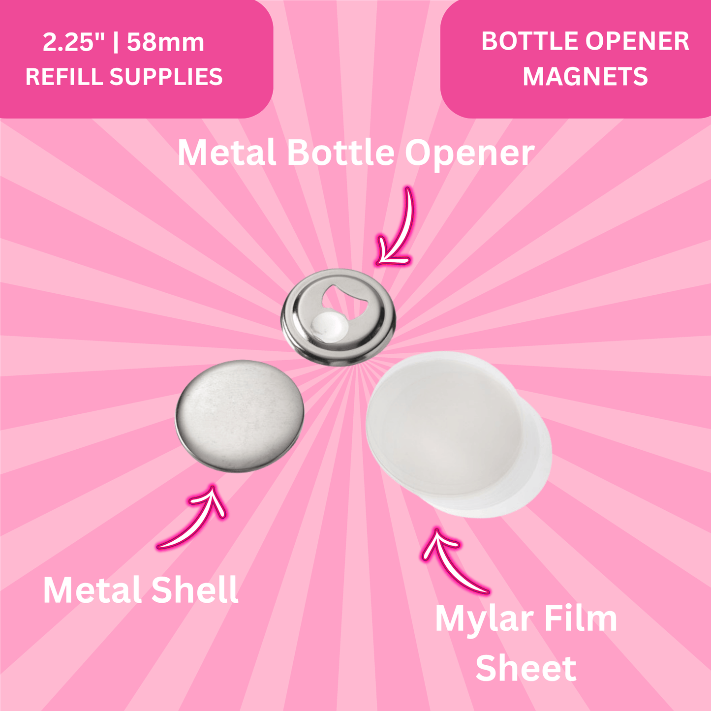 2.25" | 58mm Bottle-Opener Magnets (1000 Pack – Bulk Refill & Best Value)