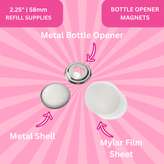 2.25" | 58mm Bottle-Opener Magnets (1000 Pack – Bulk Refill & Best Value)