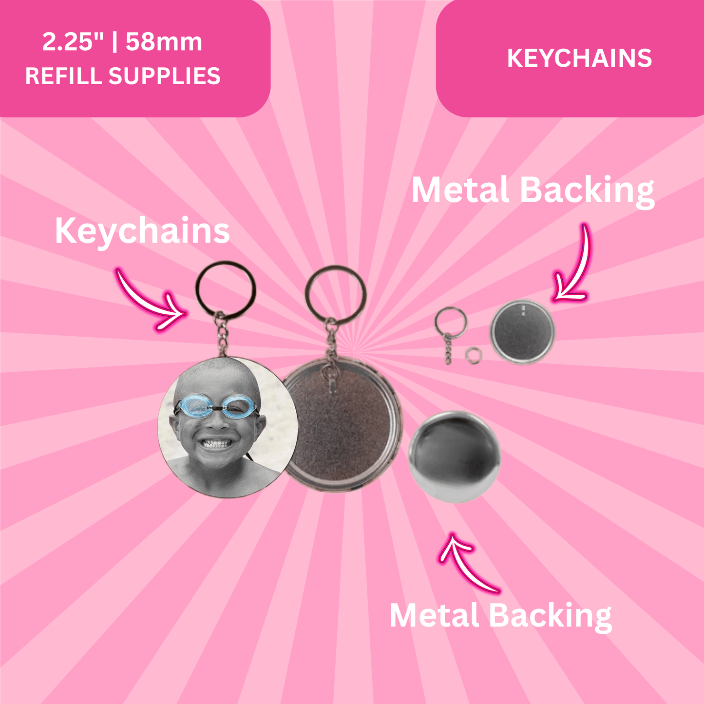 2.25" | 58mm Keychains (1000 Pack – Bulk Refill & Best Value)