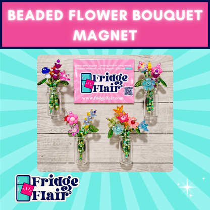 Beaded Flower Bouquet Magnets