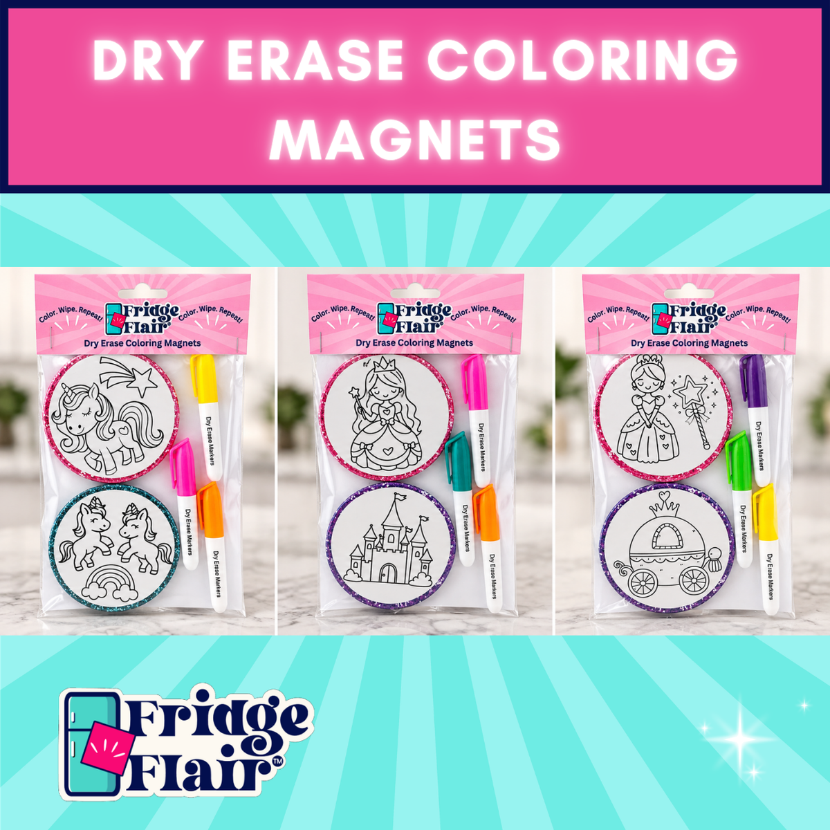 Dry Erase Coloring Magnets