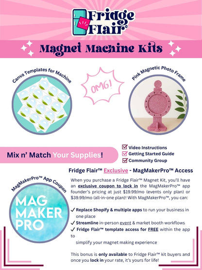 FRIDGE FLAIR™ | 2.25" (58mm) 5-in-1 Round Magnet Making Machine Kit w/ BONUSES - PRE-ORDER LAUNCH