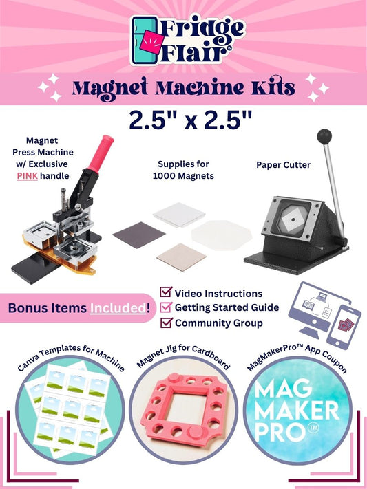 Magnets Machine Kit Magnet Making Kits - Square & Rectangle – Fridge Flair®