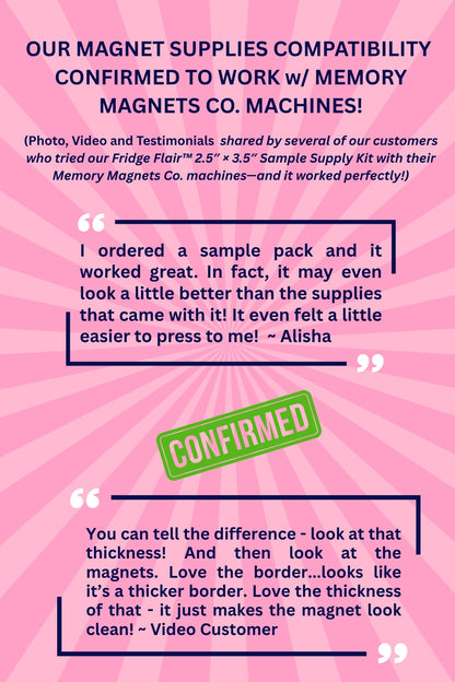 2.5"x3.5" (65mm x 90mm) Refill Cardboard - 1000 Sets of Fridge Flair™ Photo Magnet Making Supplies