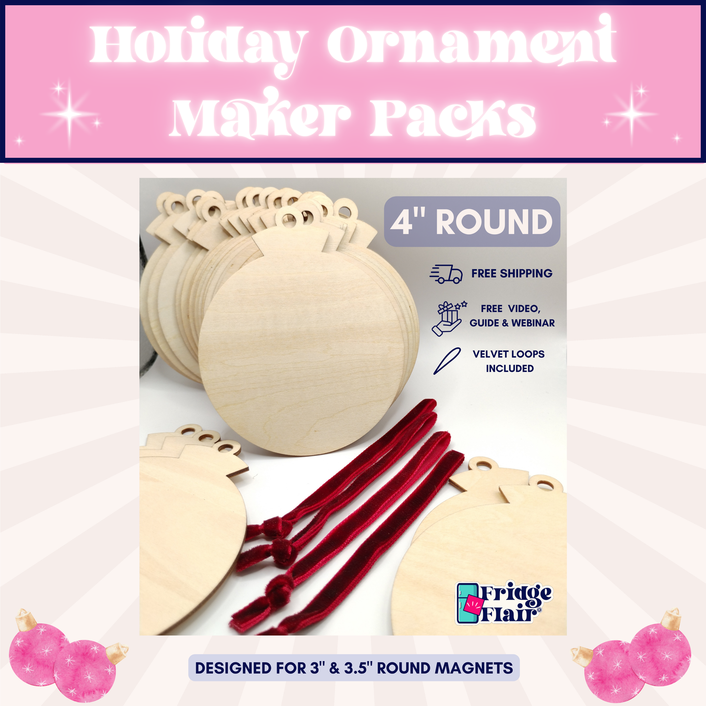 Premium 4" Holiday Ornament Maker Pack
