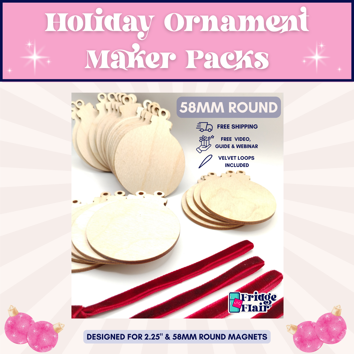 Premium 58mm Holiday Ornament Maker Pack